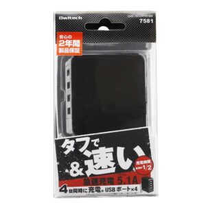 AC USB充電器 USBx4 ブラック